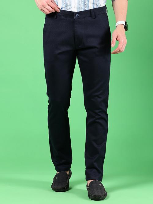 men solid md rise flat front casual chinos  - 21907463 - Very Small Image - 1