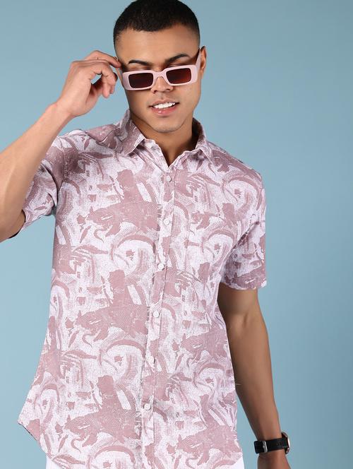 men printed collared short sleeve casual shirt - 21907657 - Very Small Image - 1