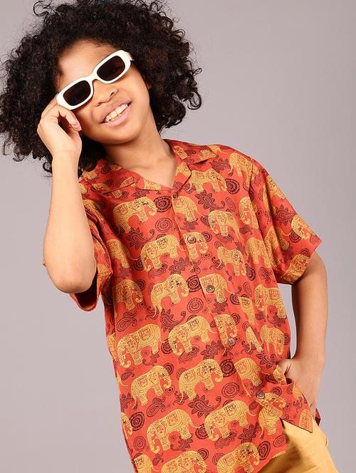 red viscose shirt - 21907778 - Very Small Image - 1