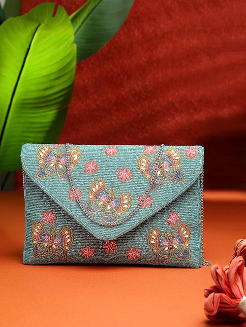 women turquoise embellished sling bag - 21908155 - Very Small Image - 1
