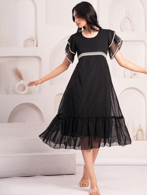 women swiss dot short sleeve tiered dress - 21908176 - Very Small Image - 1