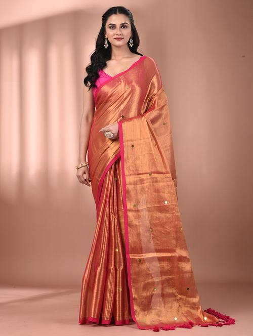 women solid with work embellished saree  with blouse - 21908348 - Very Small Image - 1