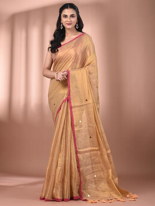 women solid with work embellished saree  with blouse - 21908353 - Very Small Image - 1