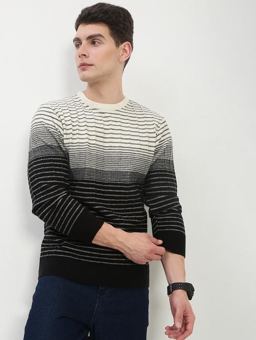 men striped long sleeve slim fit pullover - 21908860 - Very Small Image - 1