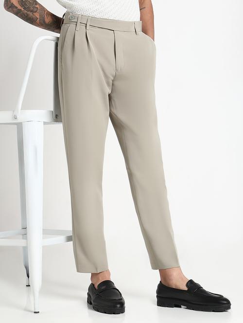 men solid mid rise pleated formal trouser - 21908909 - Very Small Image - 1