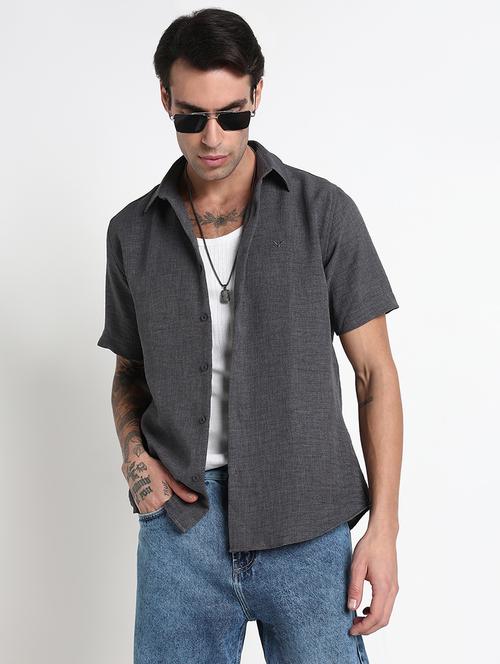 men solid collared casual shirt - 21909035 - Very Small Image - 1