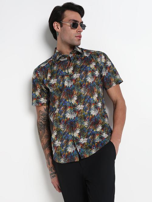 men printed collared short sleeves casual shirt - 21909041 - Very Small Image - 1