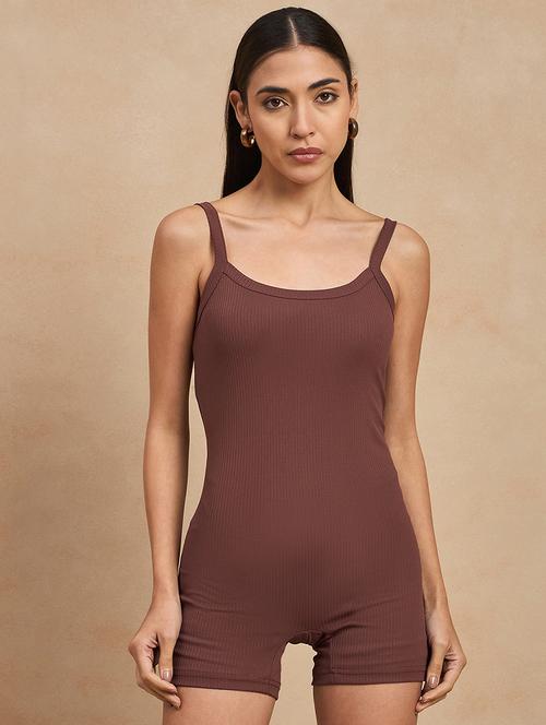 women solid round neck slim fit romper  - 21909061 - Very Small Image - 1