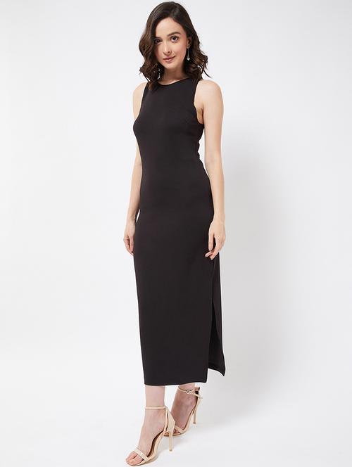 women solid sleeveless bodycon dress - 21909221 - Very Small Image - 1