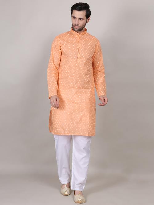 men printed long sleeves kurta trouser set - 21909278 - Very Small Image - 1