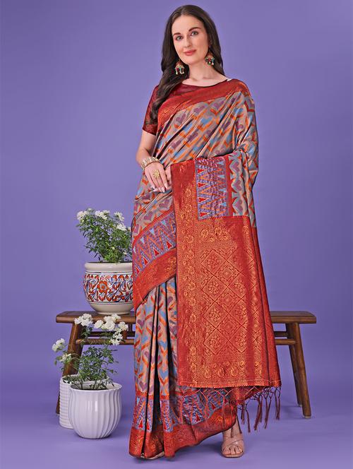 women self design banarasi saree with blouse - 21909361 - Very Small Image - 1