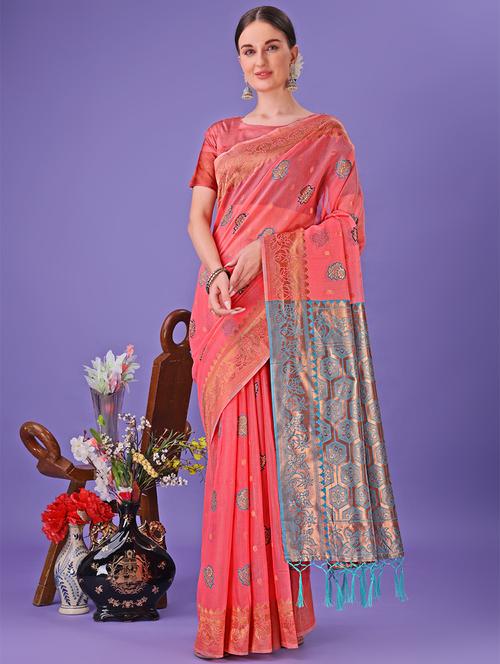 women self design banarasi saree with blouse - 21909439 - Very Small Image - 1