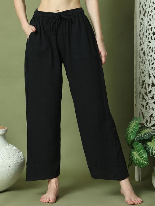 women solid mid rise loungewear pyjama - 21910139 - Very Small Image - 1