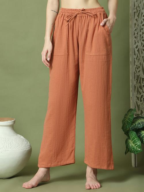 women solid mid rise loungewear pyjama - 21910143 - Very Small Image - 1