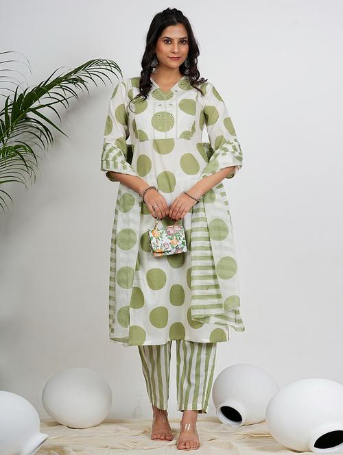 women three quarter sleeve kurta pant with dupatta set - 21910375 - Very Small Image - 1