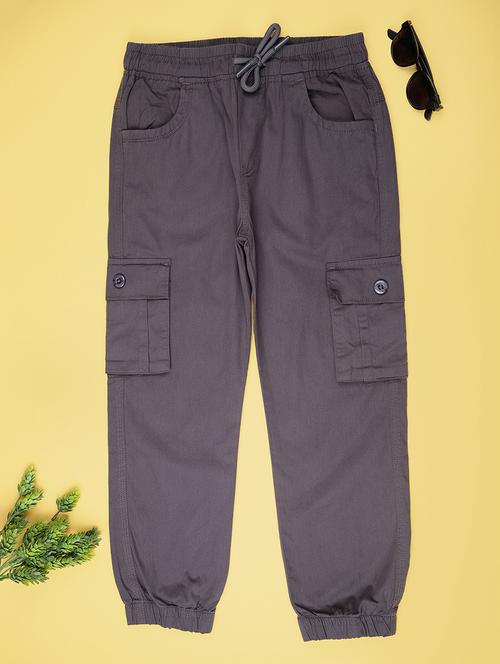 grey cotton plain cargo - 21910539 - Very Small Image - 1