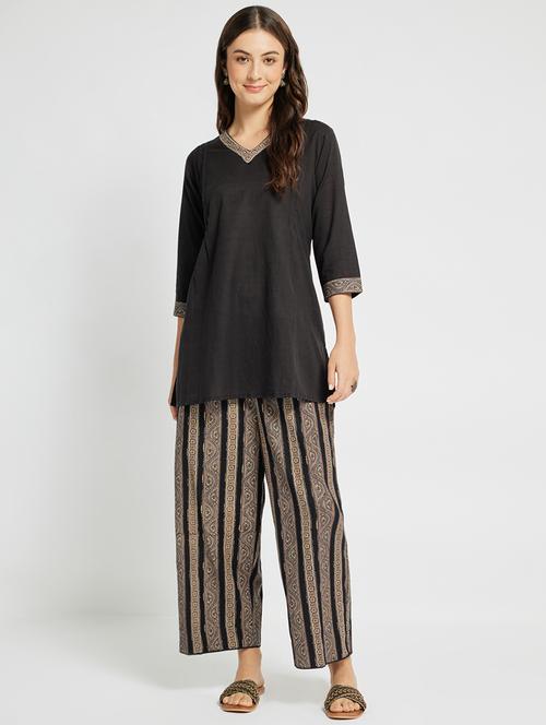 women three quarter sleeve ethnic co ord set - 21911165 - Very Small Image - 1