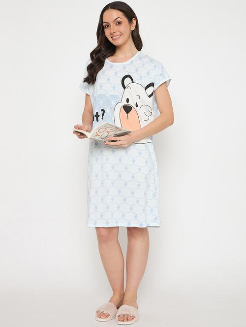 women printed short sleeves sleepshirt - 21911560 - Very Small Image - 1