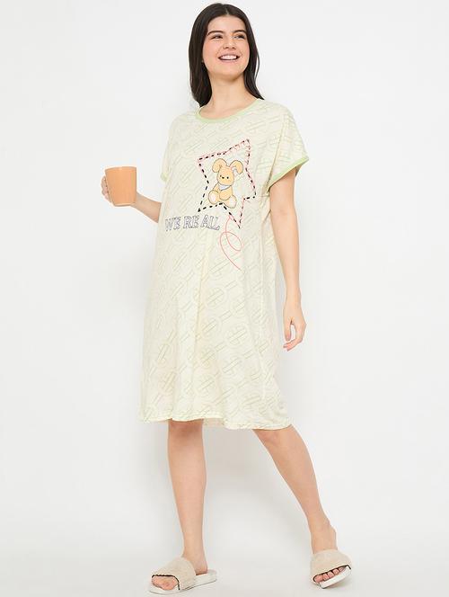women prinyed short sleeves sleepshirt - 21911565 - Very Small Image - 1