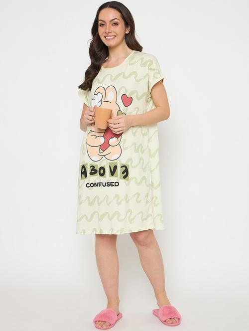 women printed short sleeves sleepshirt - 21911578 - Very Small Image - 1