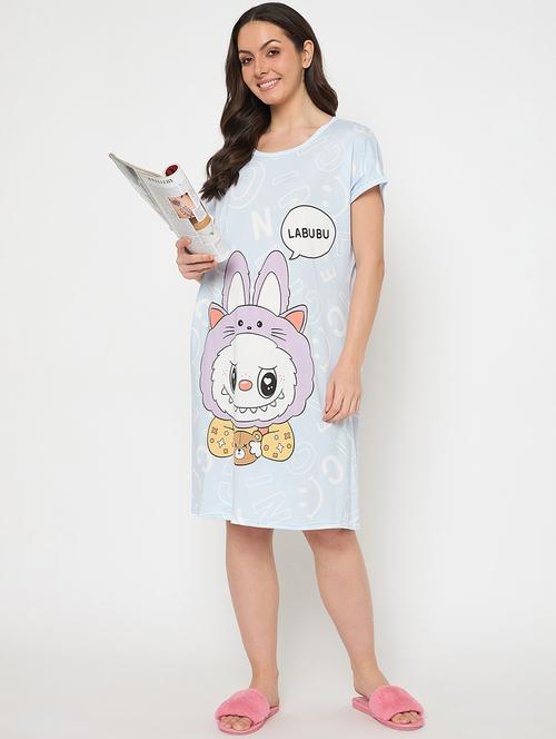 women printed short sleeves sleepshirt - 21911587 - Very Small Image - 1