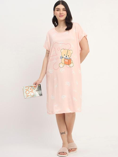 women printed short sleeves sleepshirt - 21911596 - Very Small Image - 1