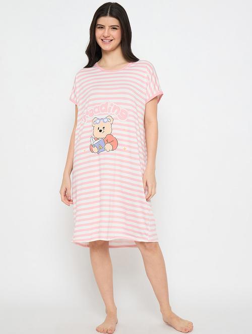 women striped short sleeves sleepshirts  - 21911600 - Very Small Image - 1