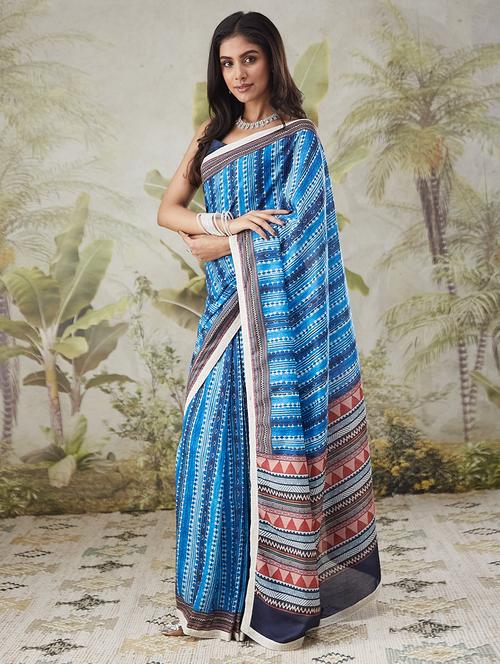 women printed ready to wear saree with blouse - 21911967 - Very Small Image - 1