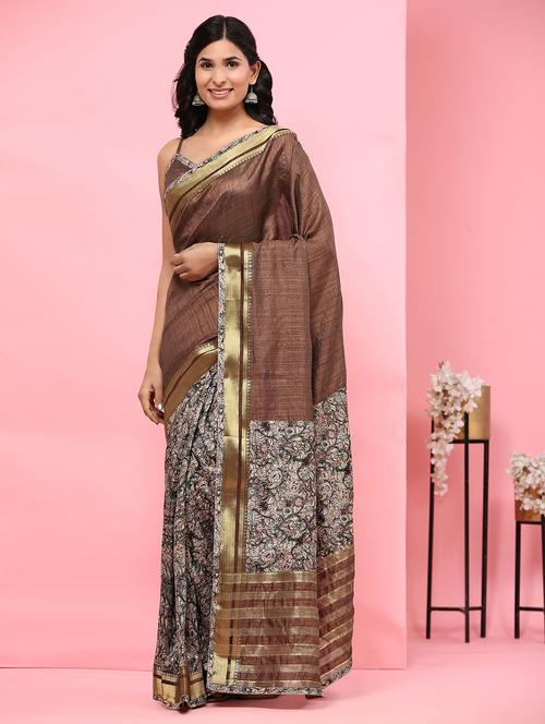 women printed ready to wear saree with blouse - 21912267 - Very Small Image - 1