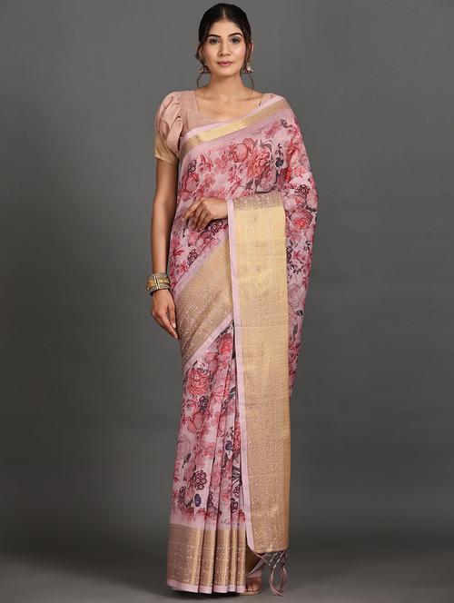 women printed casual wear saree with blouse - 21912314 - Very Small Image - 1
