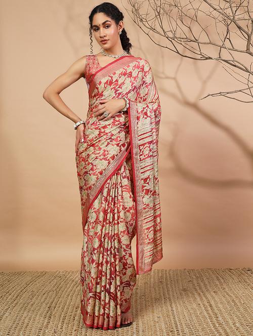 women printed casual wear saree with blouse - 21912352 - Very Small Image - 1