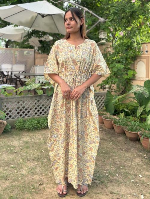 women printed kimono sleeves kaftan dress - 21913051 - Very Small Image - 1