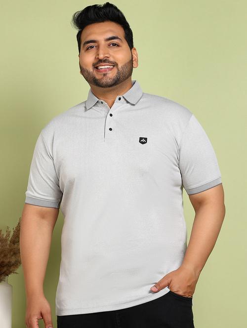 men plus size solid short sleeves polo t-shirt - 21913995 - Very Small Image - 1