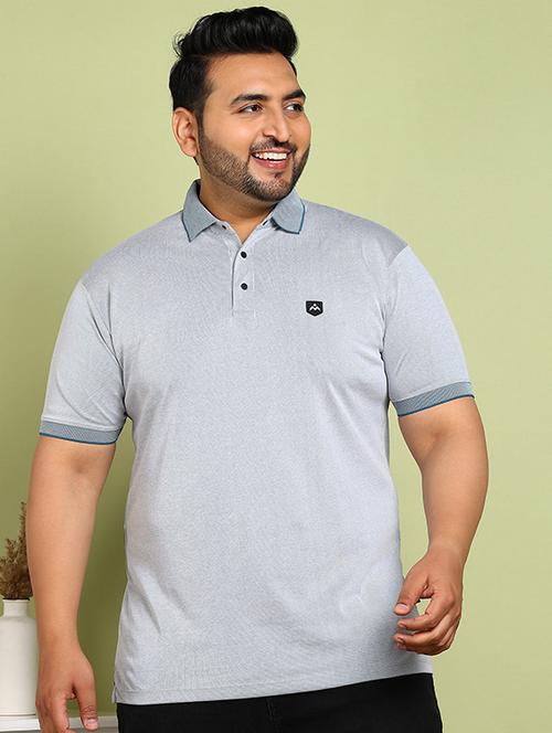 men plus size solid short sleeve polo t-shirt - 21914002 - Very Small Image - 1