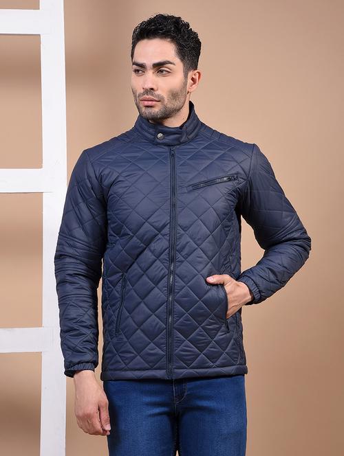 men solid stand collared puffer jacket - 21914481 - Very Small Image - 1