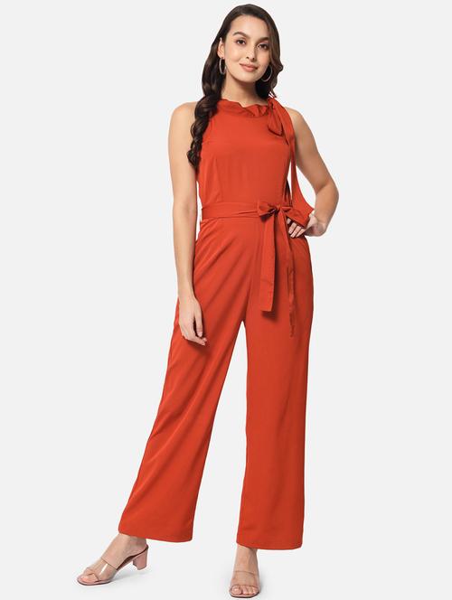 women solid halter neck sleeveless jumpsuit - 21916430 - Very Small Image - 1