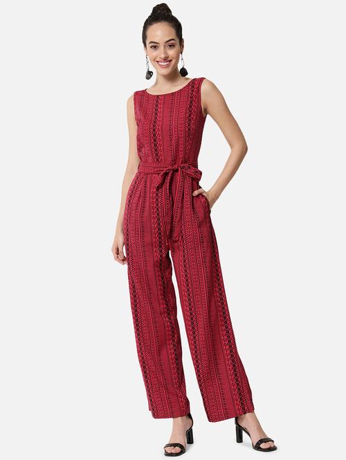 women printed sleeveless full length jumpsuit - 21916431 - Very Small Image - 1
