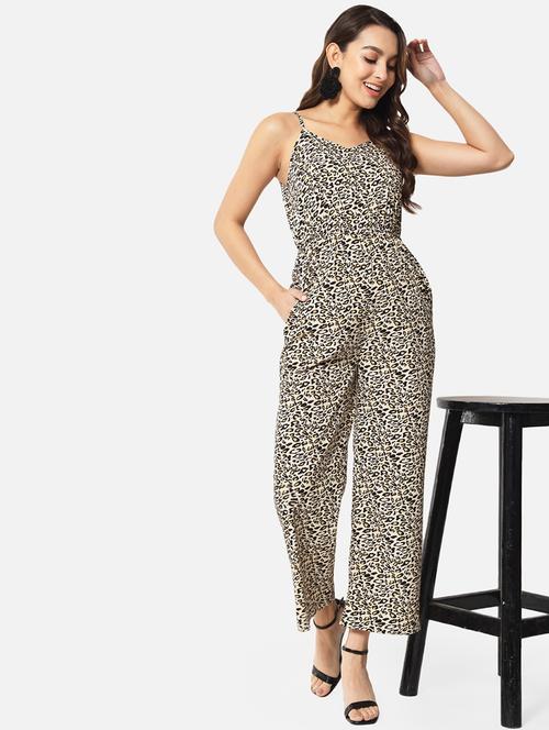 women animal printed shoulder strap jumpsuit - 21916447 - Very Small Image - 1