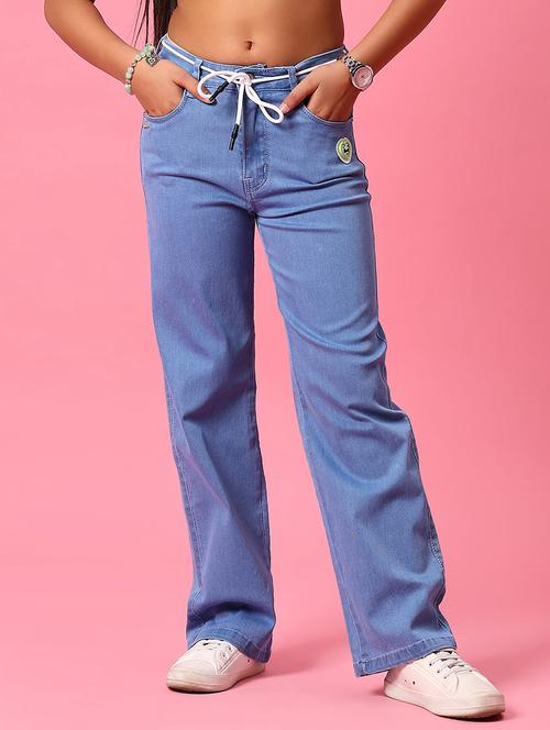 girls solid high rise straight fit jean - 21916778 - Very Small Image - 1