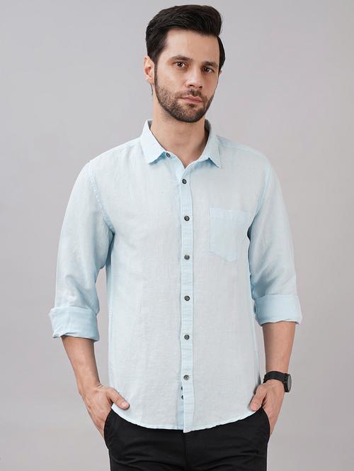 men solid long sleeve regular fit casual shirt - 21917047 - Very Small Image - 1