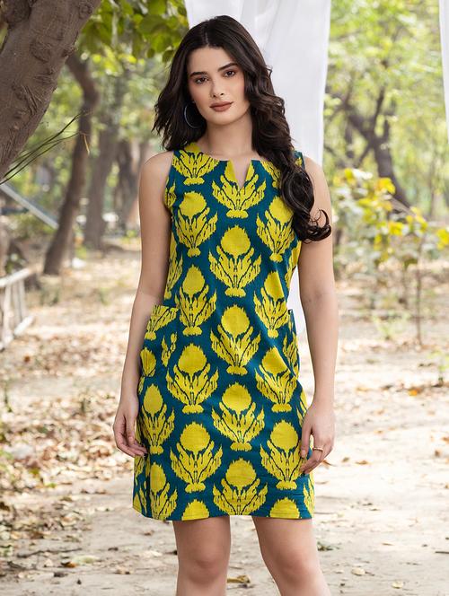 women printed sleeveless straight dress - 21917257 - Very Small Image - 1