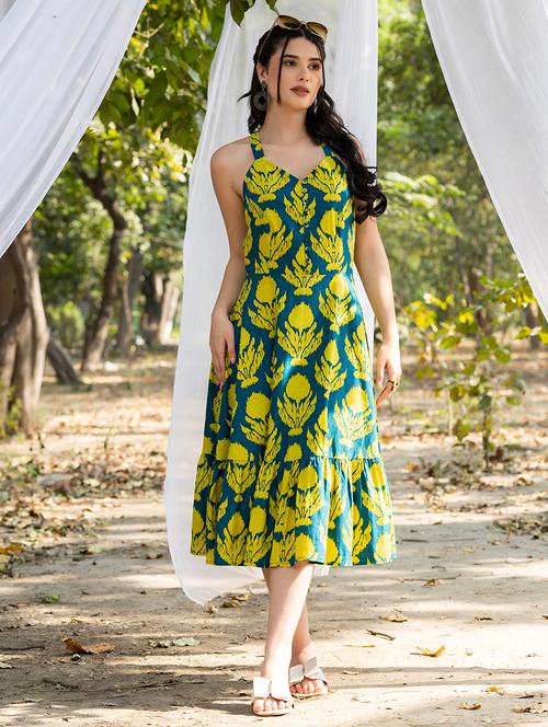 women printed sleeveless tiered dress - 21917263 - Very Small Image - 1