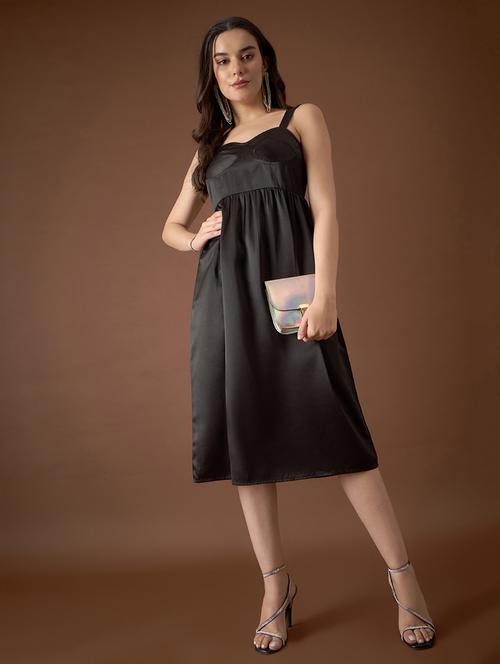 women solid sleeveless a-line dress - 21917368 - Very Small Image - 1