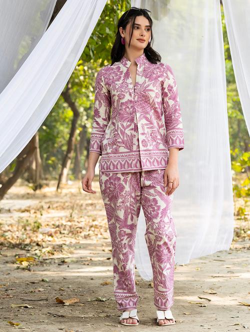 women printed top and trouser co-ord set - 21917428 - Very Small Image - 1