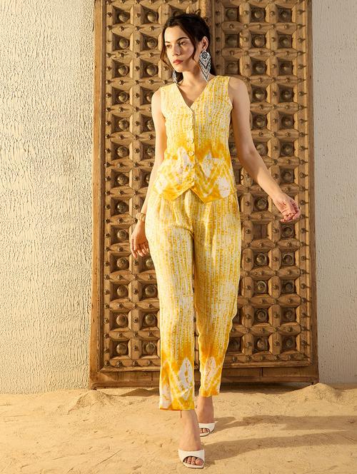 women tie & dye top & trouser co-ord set - 21917486 - Very Small Image - 1