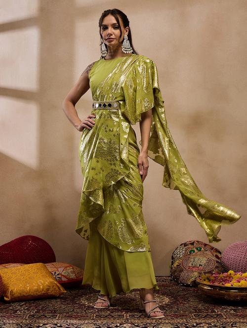 women self design ready to wear saree - 21917539 - Very Small Image - 1