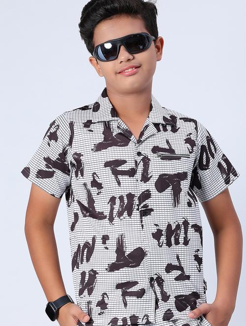 boys printed shirt and short co-ord set - 21917650 - Very Small Image - 1