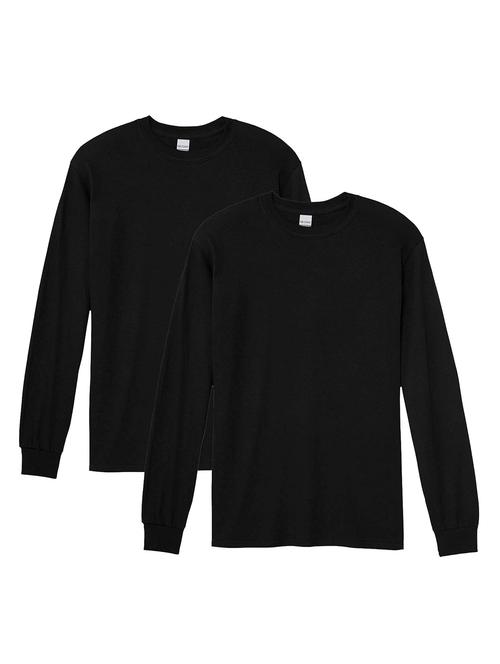 men pack of 2 solid long sleeves t-shirt - 21917688 - Very Small Image - 1