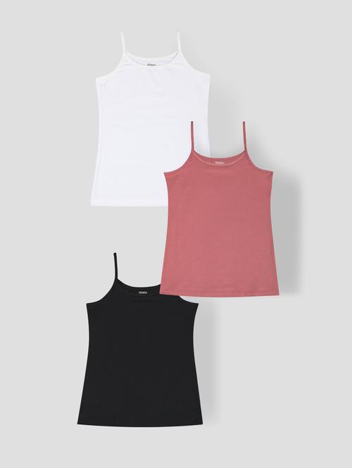 girls pack of 3 solid innerwear slip - 21917833 - Very Small Image - 1