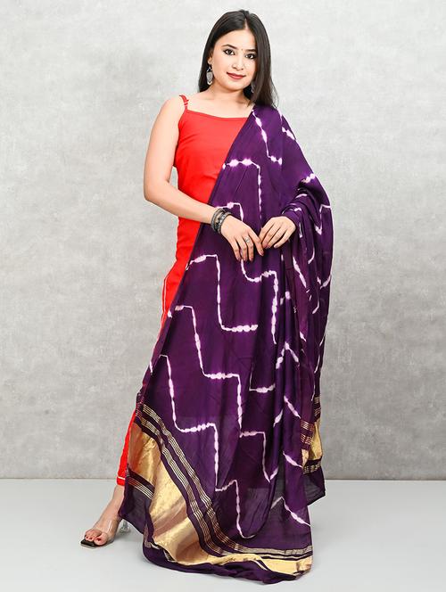 women purple printed dupatta - 21917836 - Very Small Image - 1